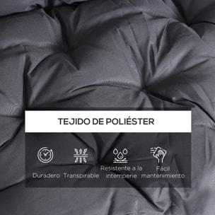 Cojín para Banco de 3 Plazas con Respaldo 150x98x8 cm para Jardín Terraza Gris