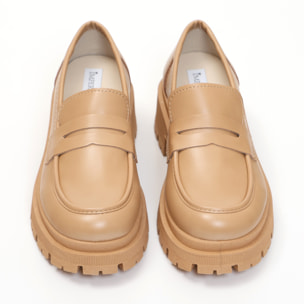 Mocassini platform in simil pelle