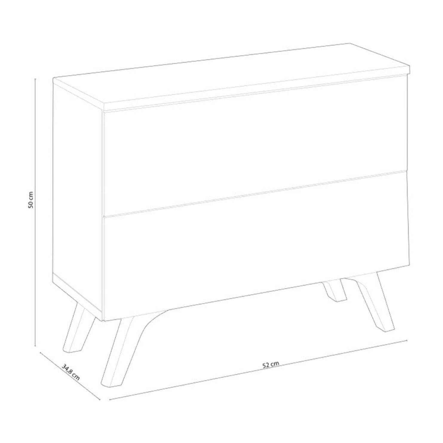 Mesita de noche Soto Roble - Grafito