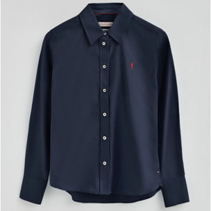 Camicia blu marino dal fit dritto con logo Rigby Go
