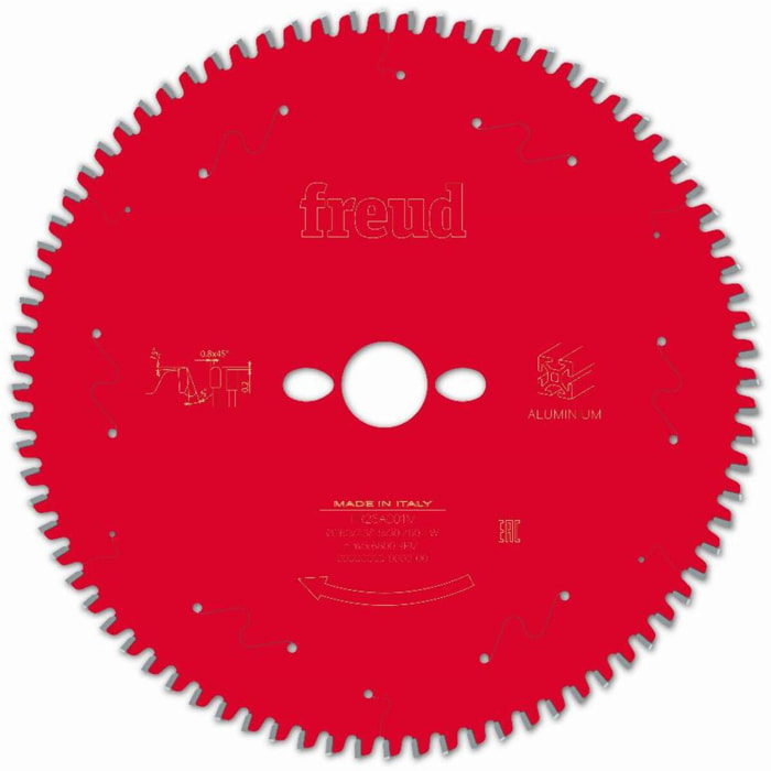 Lame pour scie circulaire portative FREUD - Ø260 2,3/1,8 AL30 Z80 TP -5° - F03FS09827