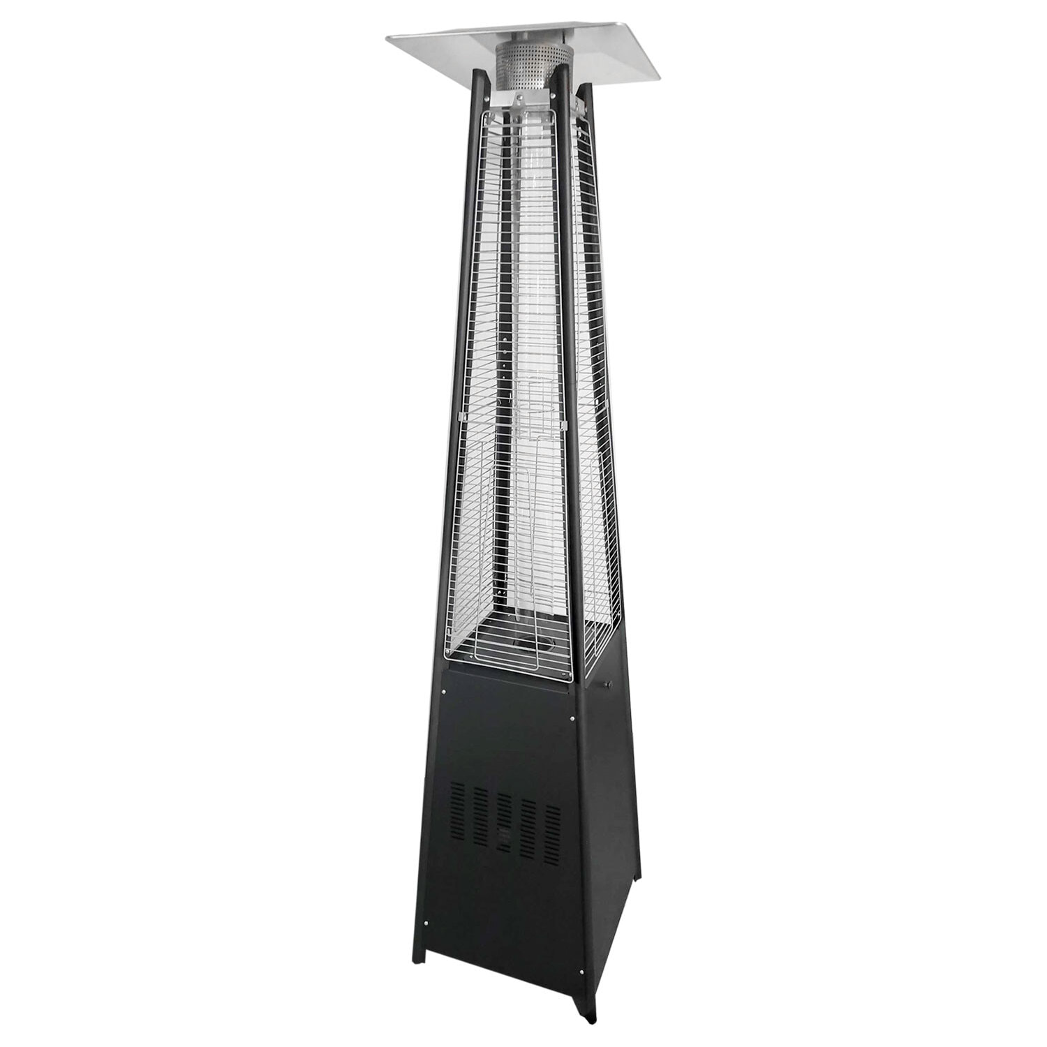 Parasol chauffant gaz STOCKHOLM 13kW acier noir + housse de protection