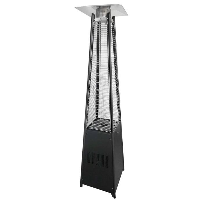 Parasol chauffant gaz STOCKHOLM 13kW acier noir + housse de protection