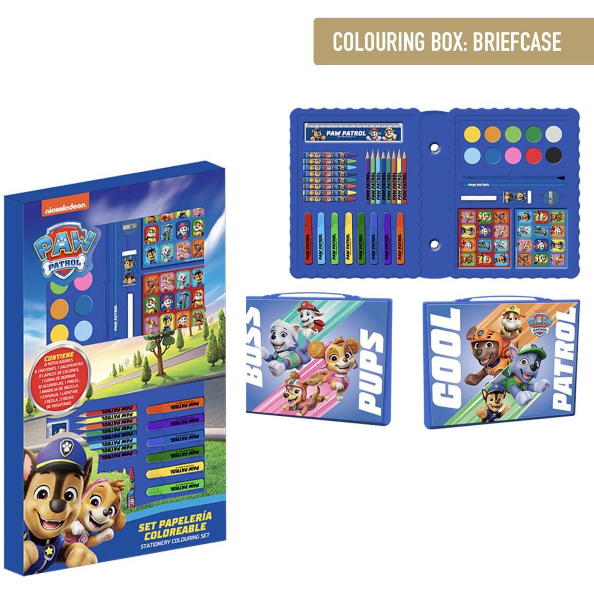Set Papelería Coloreable Caja Paw Patrol