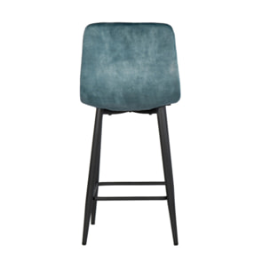 Chaise de bar capitonnée en velours - HERBY