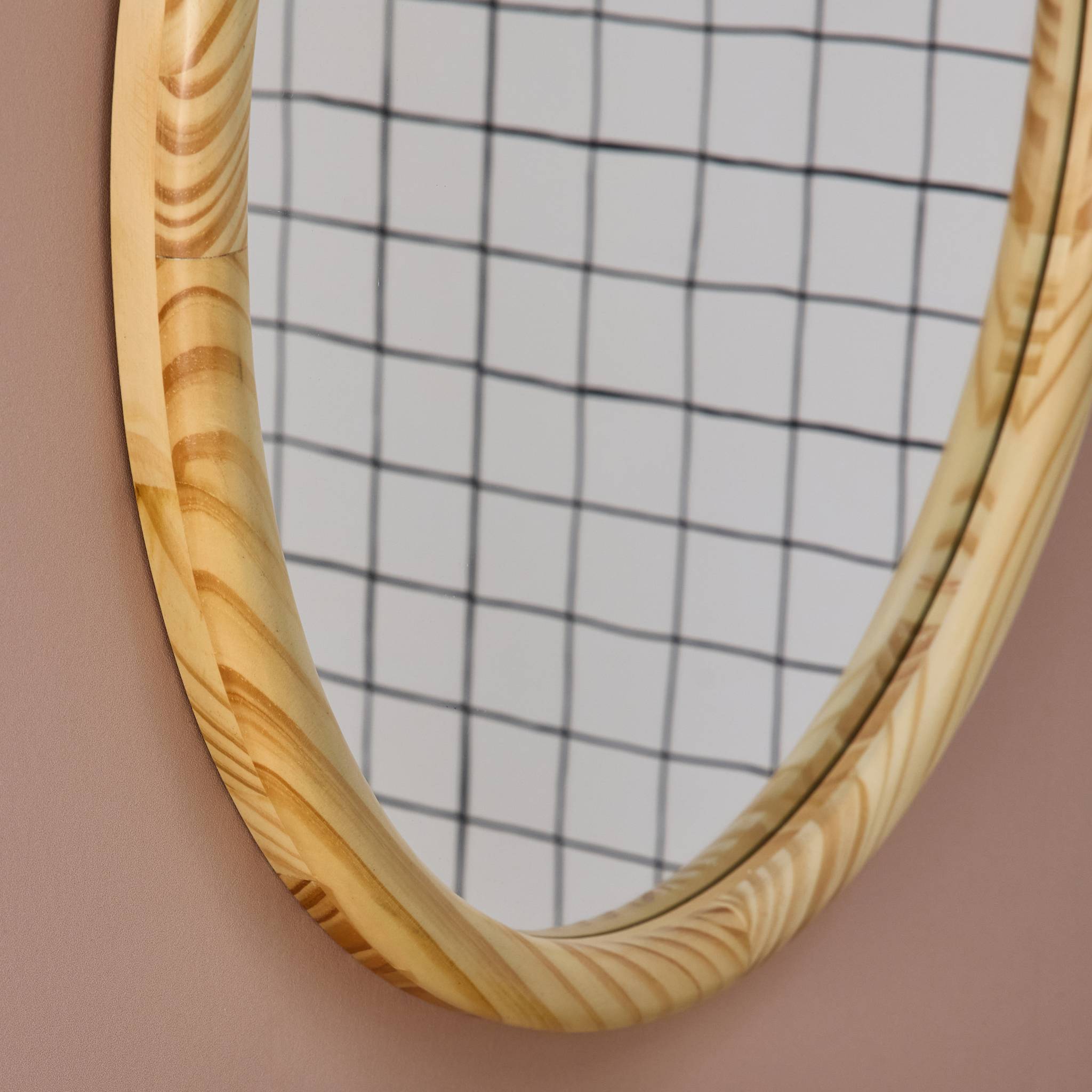 Miroir rond en bois de pin Ø60cm GEORGIA naturel