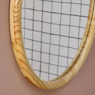 Miroir rond en bois de pin Ø60cm GEORGIA naturel