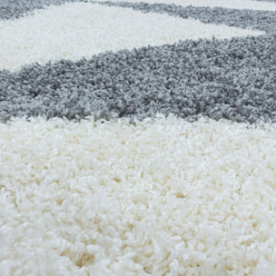 Tapis shaggy tissé motif géométrique MERA
