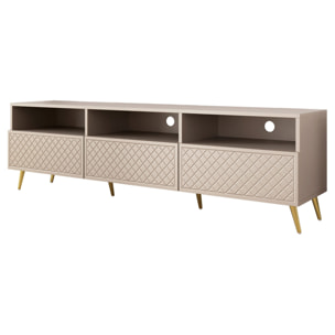 Sorolla - meuble tv - 3 tiroirs et 3 niches - 195 cm - Beige