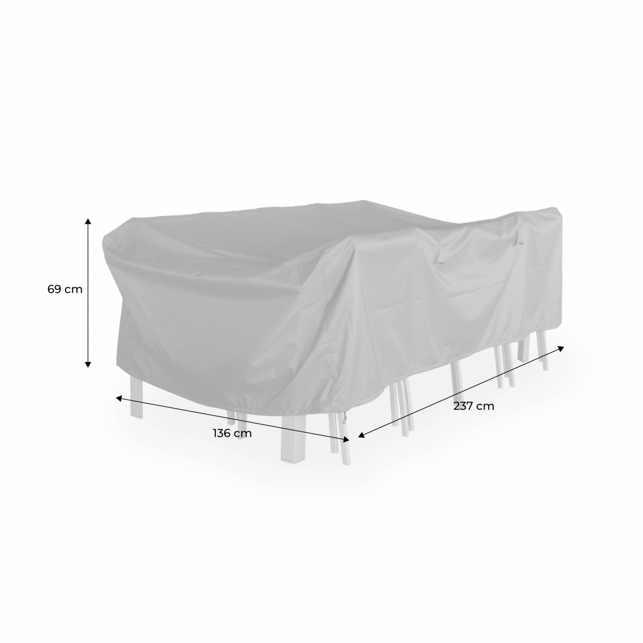 Housse de protection 235x135cm gris foncé - Bâche rectangulaire en polyester enduit PA pour tables de jardin Odenton / Washington