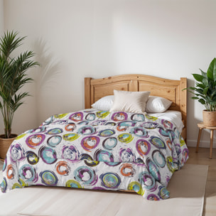 TRAPUNTA BASIC INVERNALE STAMPATA PIAZZA E MEZZA, CERCHI ASTRATTI