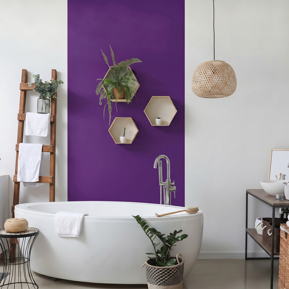 Rouleau adhésif décoratif Vinyle au Mètre - Violet - Sticker Lavable Imperméable Mur Cuisine Meubles