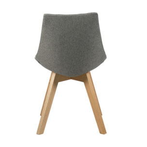 Chaise en tissu dossier avec piétement en bois massif - DEB