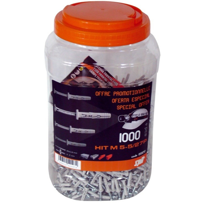 Chevilles à frapper SPIT HIT M - 5x25 - Bidon 1000 pièces - 055709