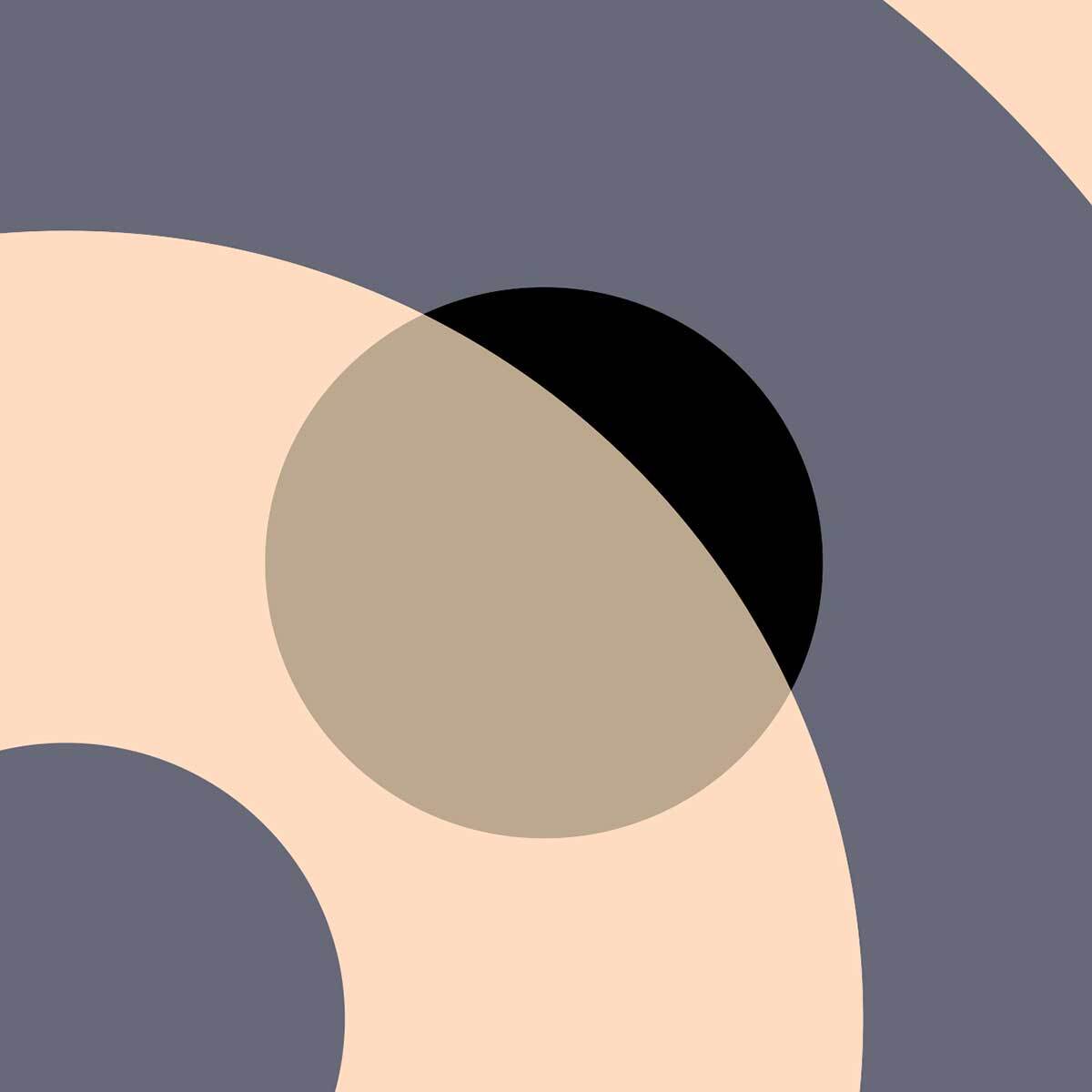 Tableau abstrait cercles modernes tons doux Toile imprimée