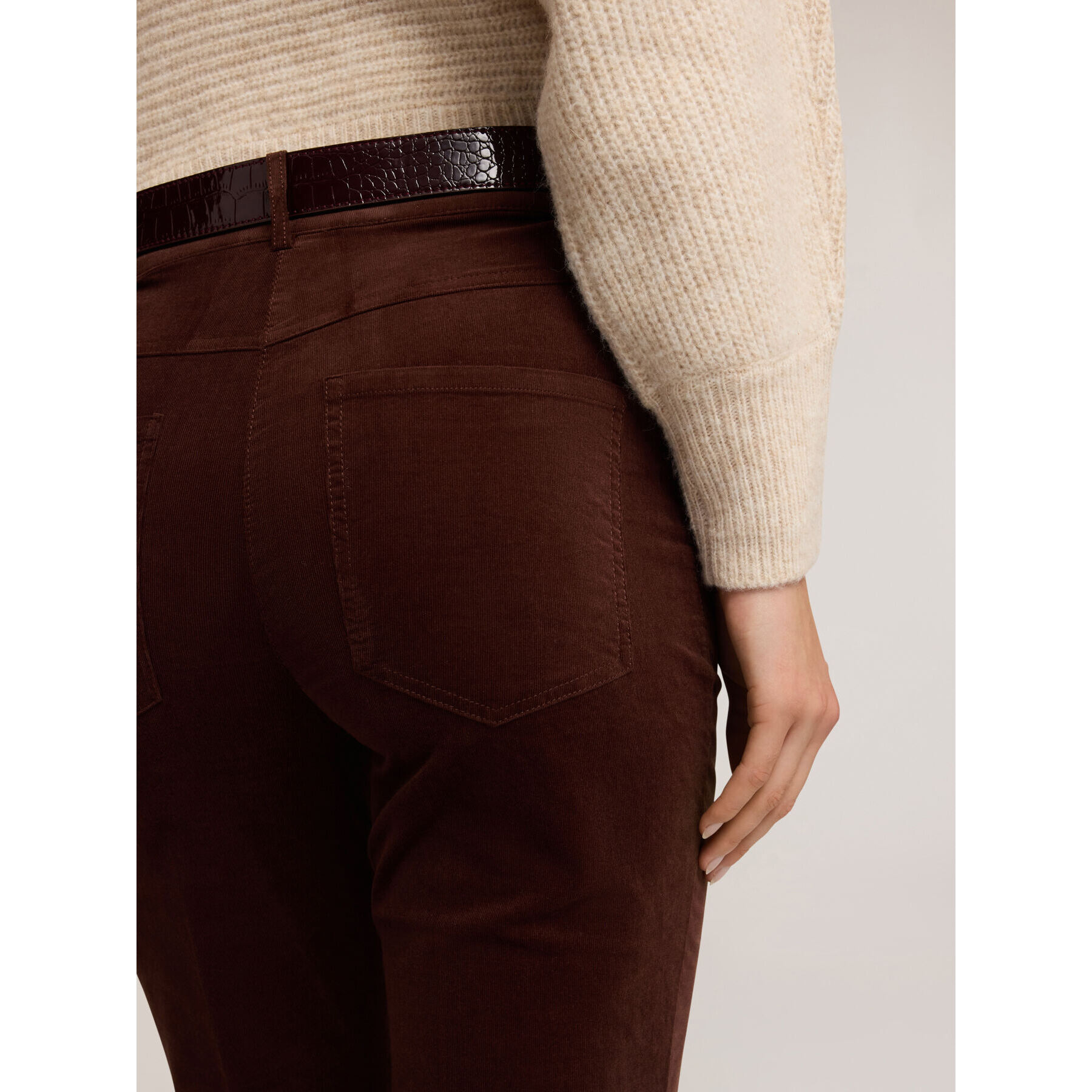 Motivi - Pantalones acampanados de pana - Marrón