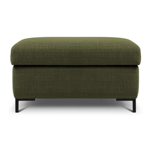 Pouf avec coffre "Yanis" en tissu structurel vert