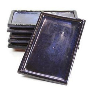 Plato cerámico para bonsáis rectangular Azul 14,2 cm