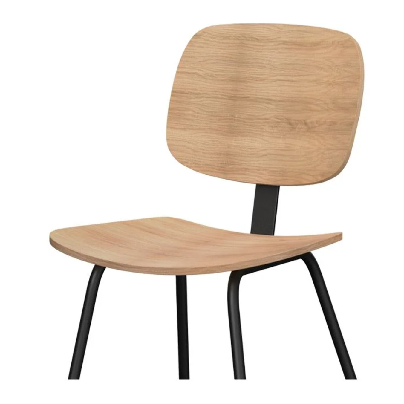 Lot de 2 chaises en bois plaqué frêne et pieds en métal - Hoodie