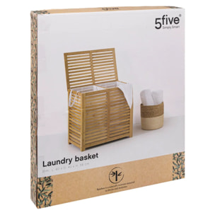 Panier à linge double 50L "Sicela" bambou