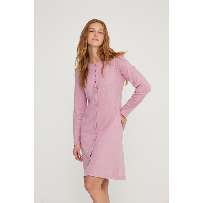 Camicia da notte donna tuly in caldo cotone aperta davanti Noidinotte