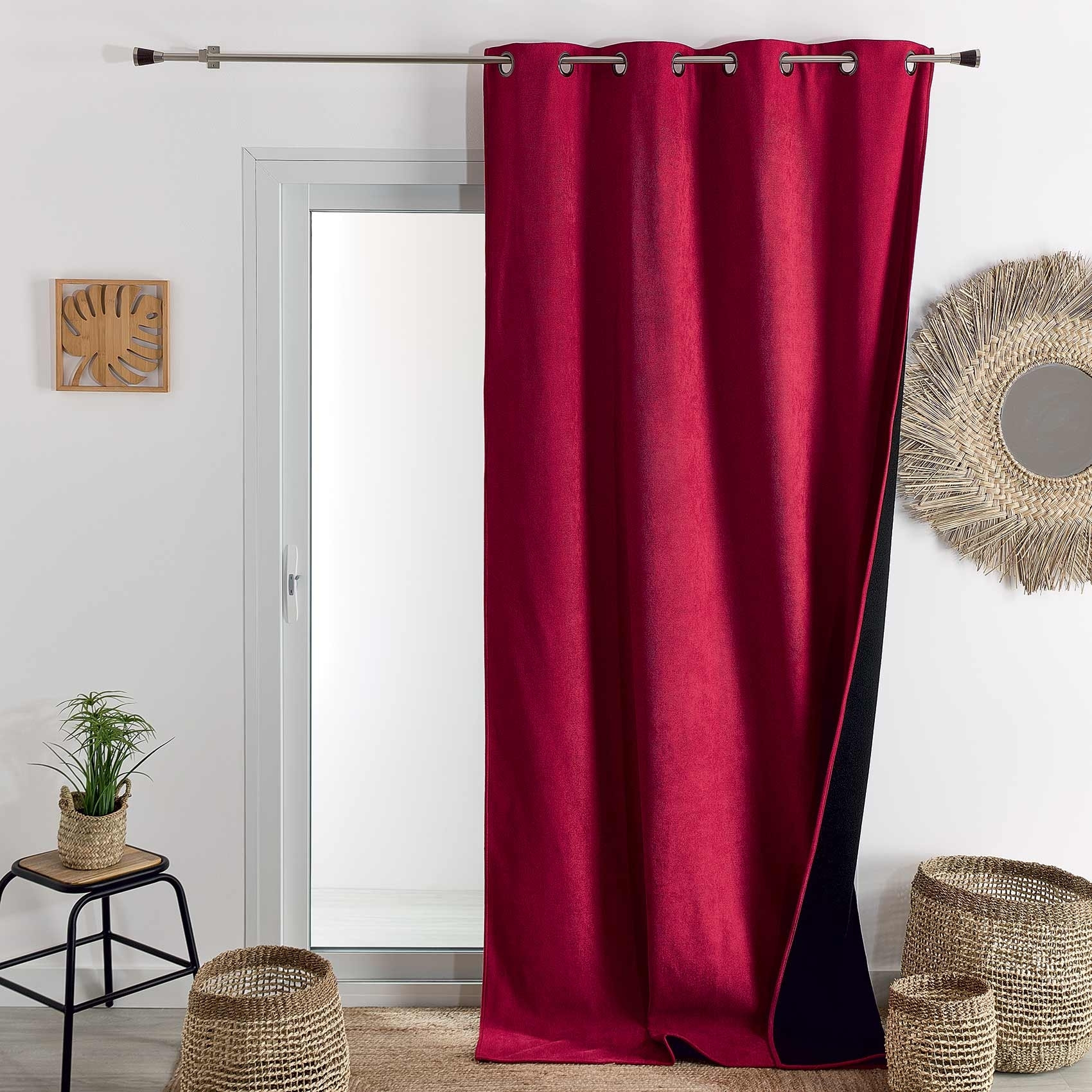 Rideau thermique phonique et semi occultant KONFOR - Rouge