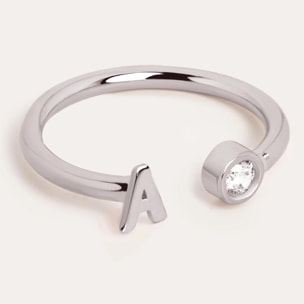 Anillo Personalizado Letter Spark Plata