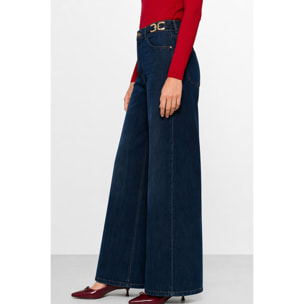 Kocca - Jeans da donna a vita alta e gamba larga con catene Donna