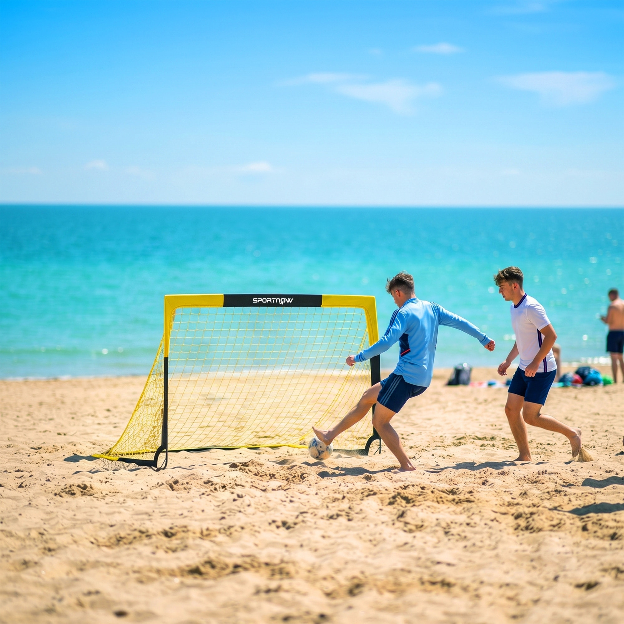But de football pop-up portable 150 x 110 x 110 cm sac de transport jaune noir