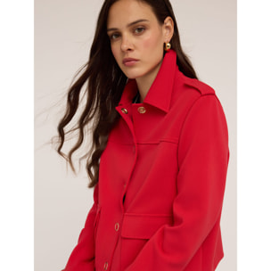 Motivi - Chaqueta de mezcla de viscosa con solapas - Rojo
