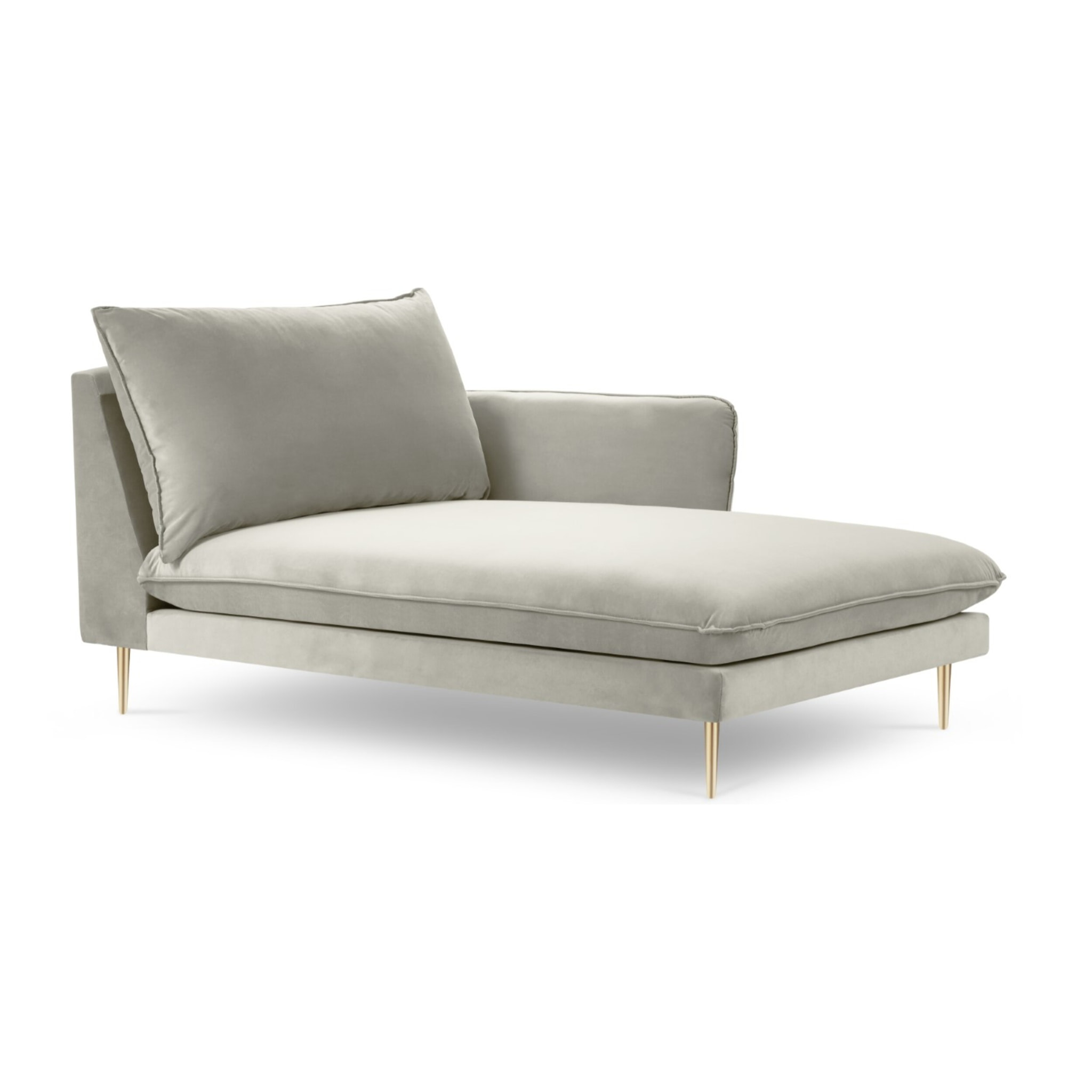 Méridienne droite "Vienna" en velours beige