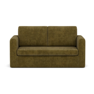 Marilia - Canapé 2 places convertible déplimousse en velours texturé - Vert Olive