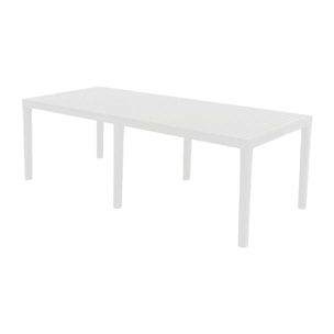 Tavolo da esterno Susa, Tavolo rettangolare allungabile da pranzo, Tavolo da giardino estensibile, 100% Made in Italy, Cm 150x90h72, Bianco