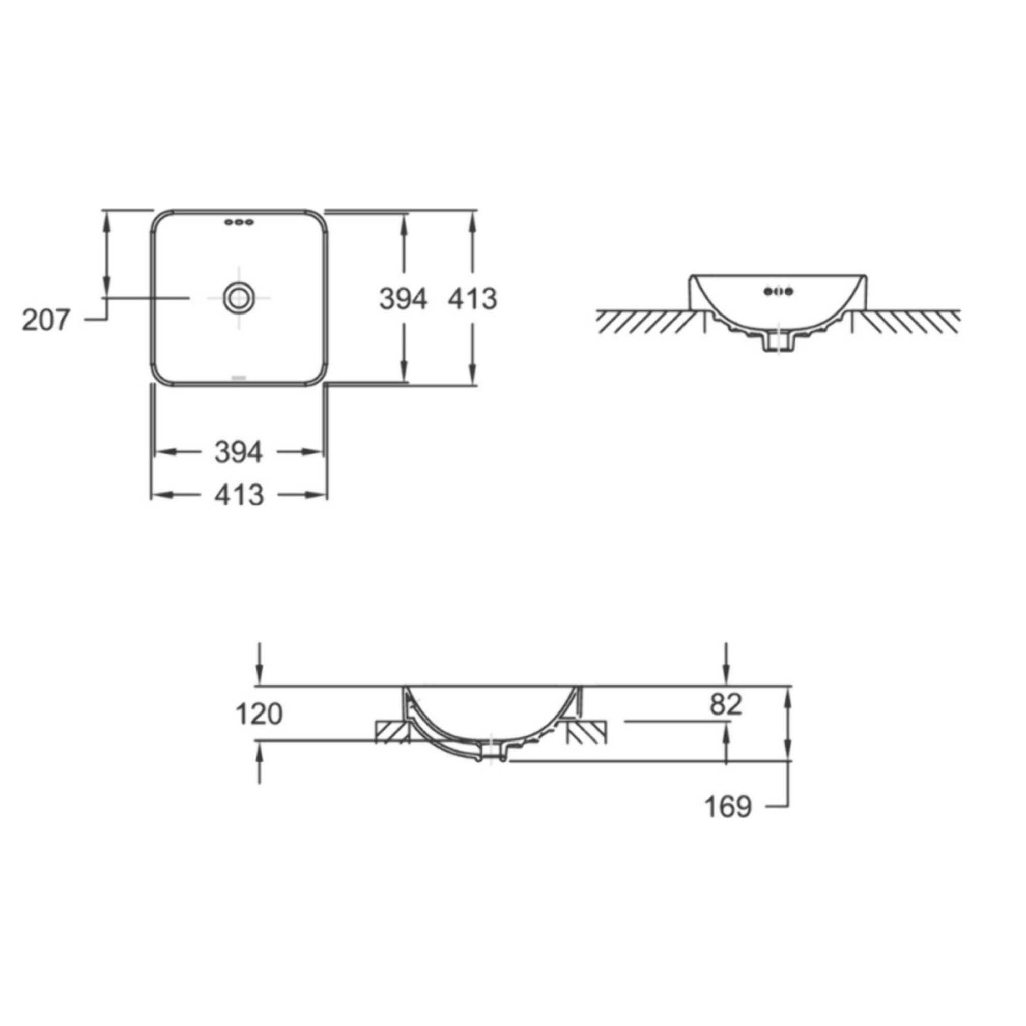 Vasque carrée à poser Vox effet satinée blanc
