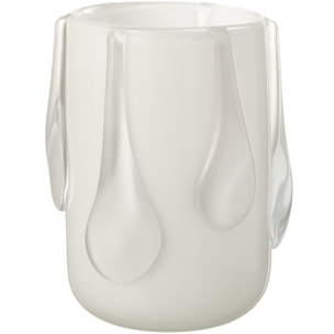 J-Line Vase Drippy Verre Blanc Poudre Small