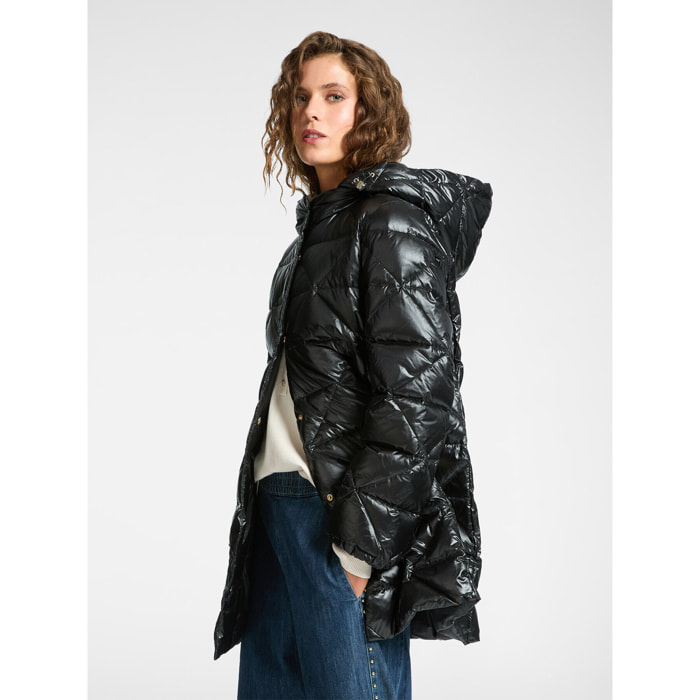 Elena Mirò - Chaqueta acolchada con capucha - Negro