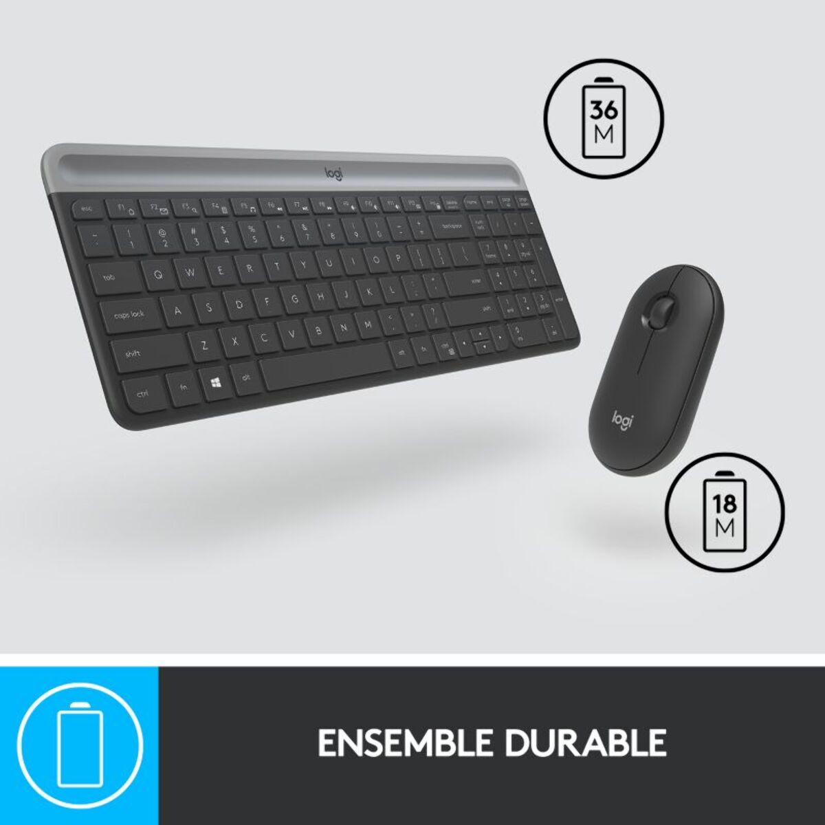 Clavier + Souris LOGITECH MK470 Graphite