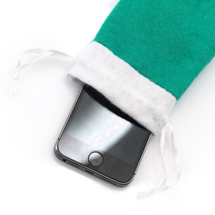 DAM Custodia per smartphone  dal design originale del cappello di Babbo Natale 819 cm. Colore verde
