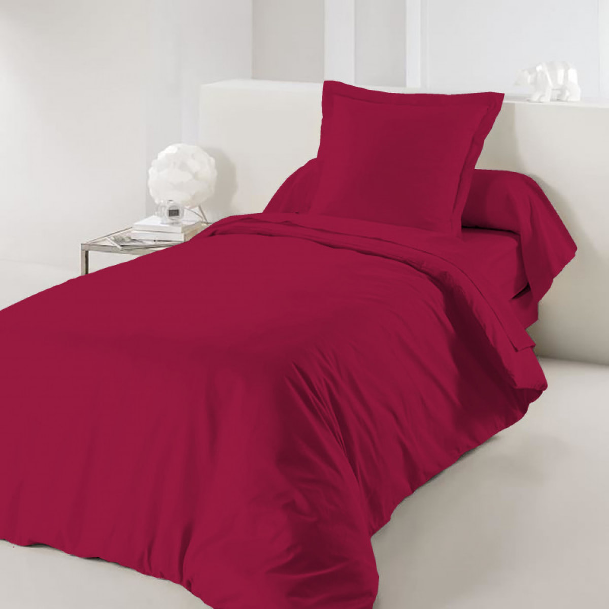 Housse de couette Rouge / 100% Coton / 57 Fils/cm²