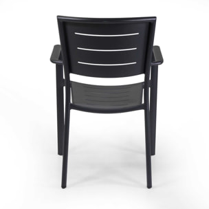 Poltrona Vacchetti Delta in alluminio antracite cm55,5x59,5h85