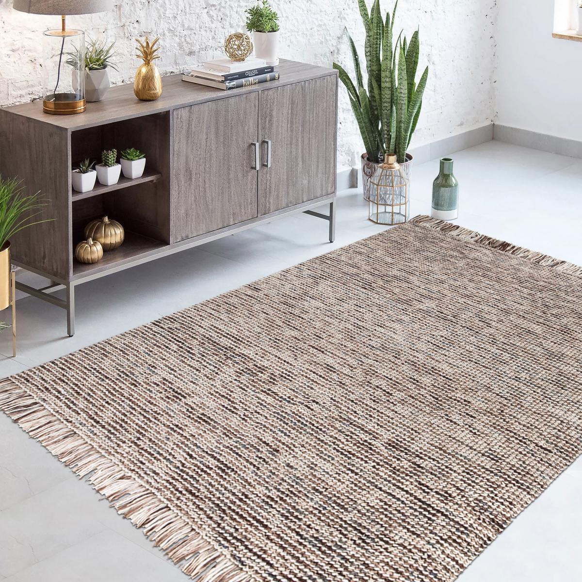 Tapis salon et chambre tissé en laine motif ethnique JUVU