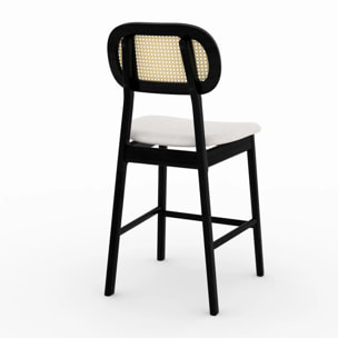 Lot de 2 chaises pour îlot central en tissu beige 64,5 cm - Maria