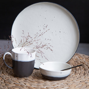 Lot de 6 grandes assiettes, JAPANDI