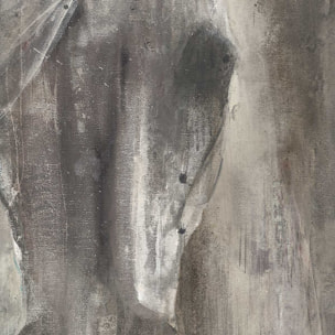 Affiche Cheval blanc aquarelle Affiche + cadre en bois - Chêne