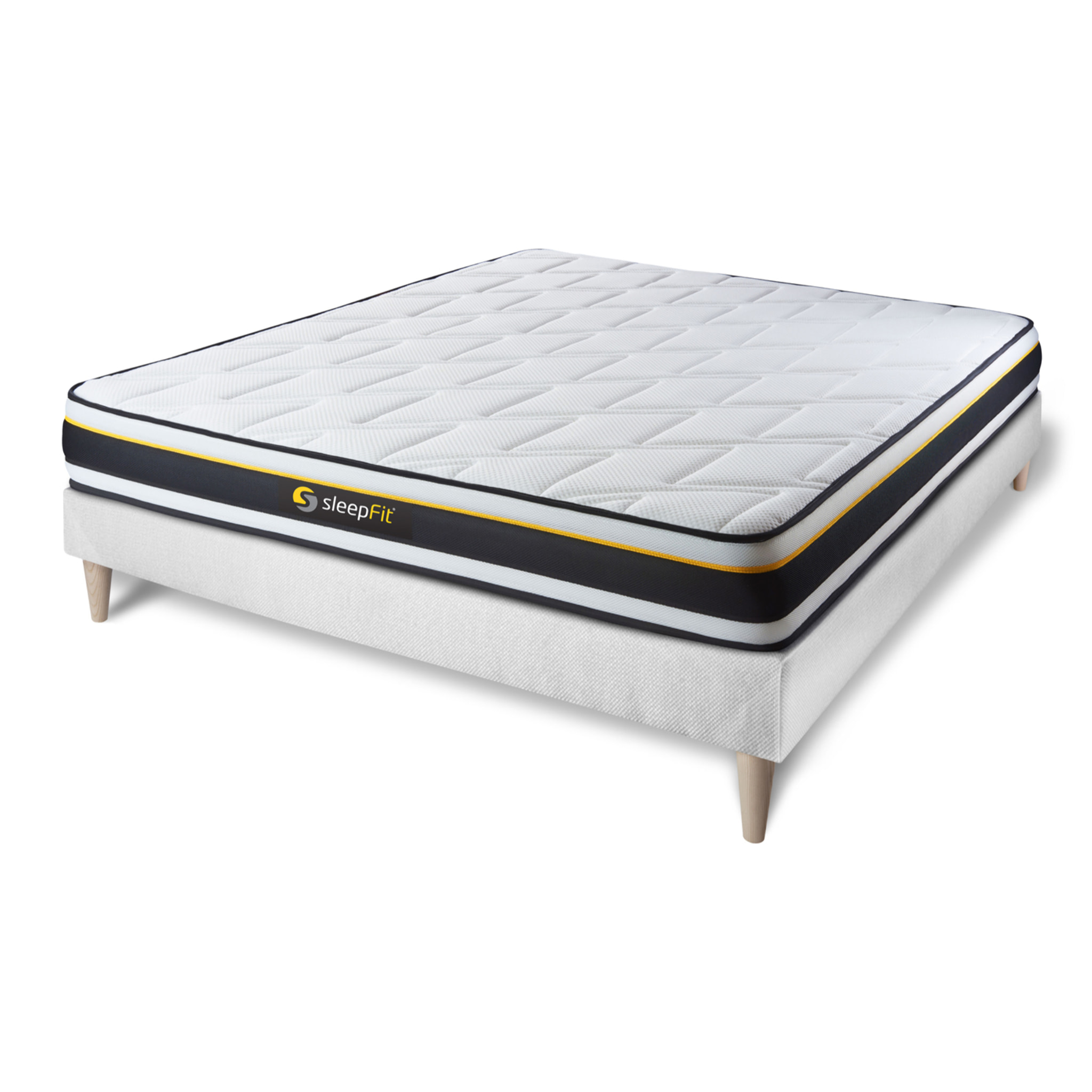 Ensemble matelas SOFT + sommier kit blanc