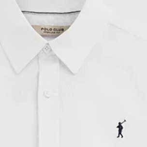 Camisa cotolino blanca de corte regular con logo Rigby Go