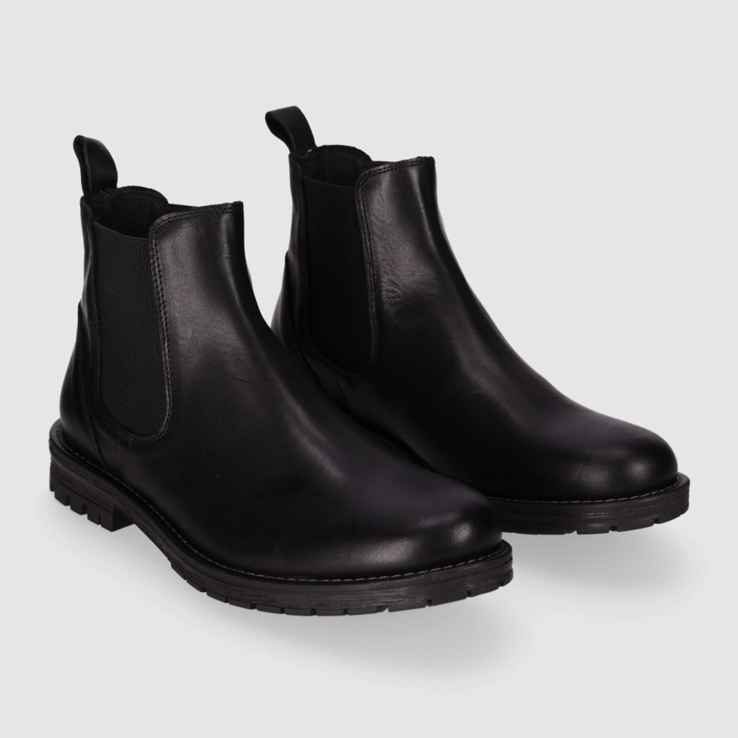 Botines de Piel - Negro - Tacón: Bajo