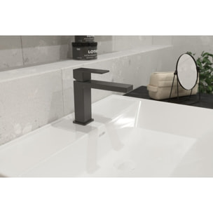 Vision mitigeur de lavabo à levier sur pied, sans vidage, noir mat (SATBSVI271C)