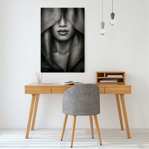 Tableau noir et blanc Portrait - Capuche Tableau alu Dibond
