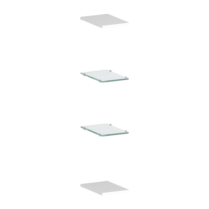 Mensola Ema, Ripiani aperti, 100% Made in Italy, cm 20x27h2, Bianco lucido